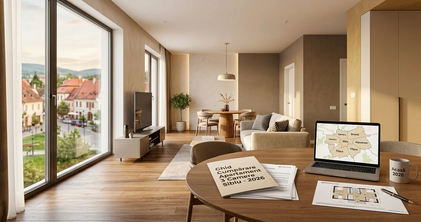 Apartament 3 camere în Sibiu - cumpărare 2026