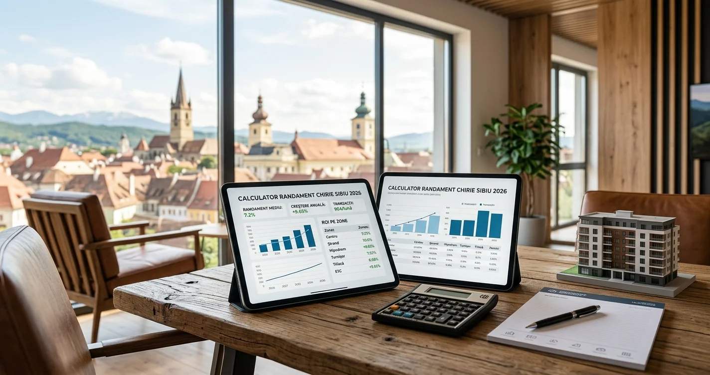 Calculator randament chirie Sibiu 2026 - ROI pe zone