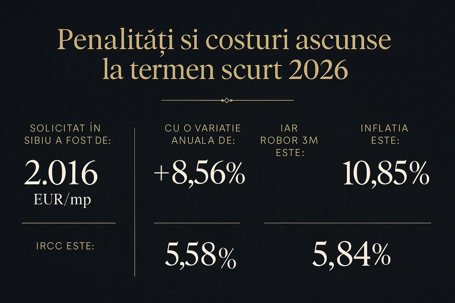Infografic prețuri imobiliare Sibiu 2026 - Penalități și costuri ascunse la termen scurt 2026