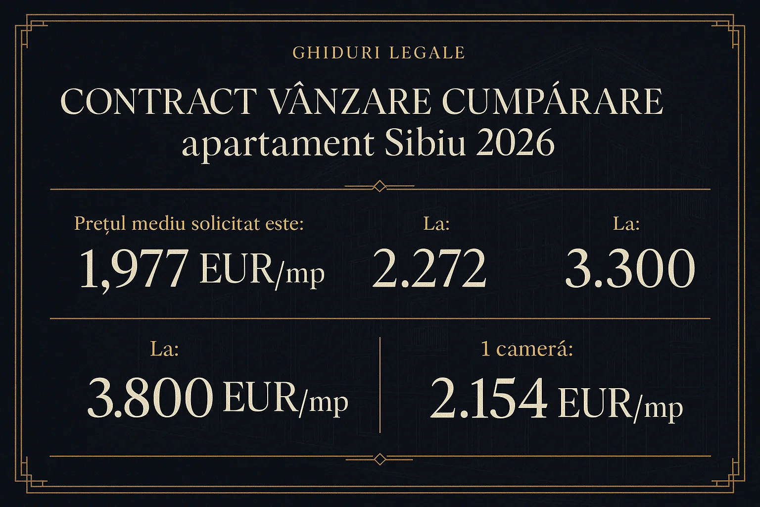 Infografic prețuri imobiliare Sibiu 2026 - Contract v&acirc;nzare cumpărare apartament Sibiu 2026