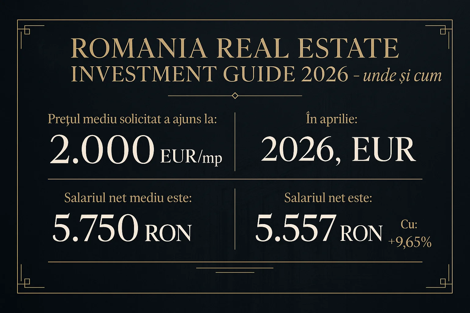 Infografic prețuri imobiliare Sibiu 2026 - Romania Real Estate Investment Guide 2026 - unde și cum