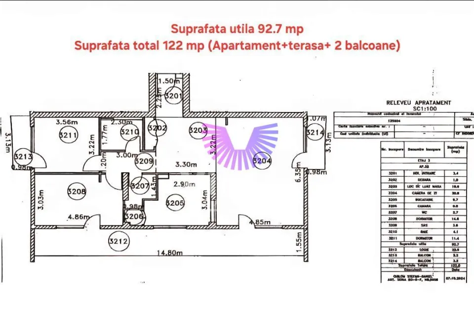 Premium 3-Zimmer-Wohnung 93 m² | Rahovei-Zone | Terrasse + 2 Balkone