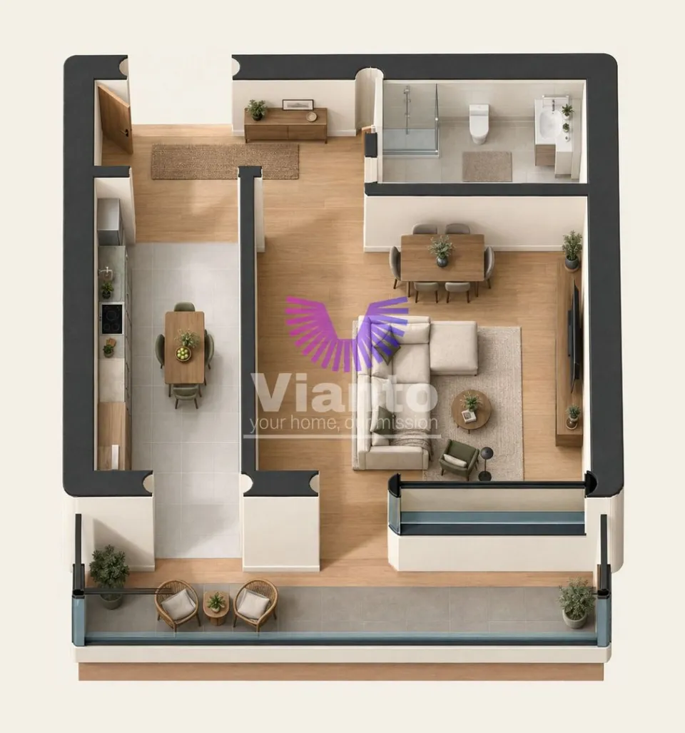 Apartament cu 1 camera decomandat si balcon 32 mp - BLD MIHAI VITEAZU