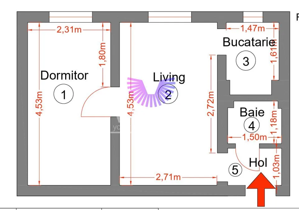 0% COMMISSION 2-room furnished and equipped apartment floor 1 | Tiglari