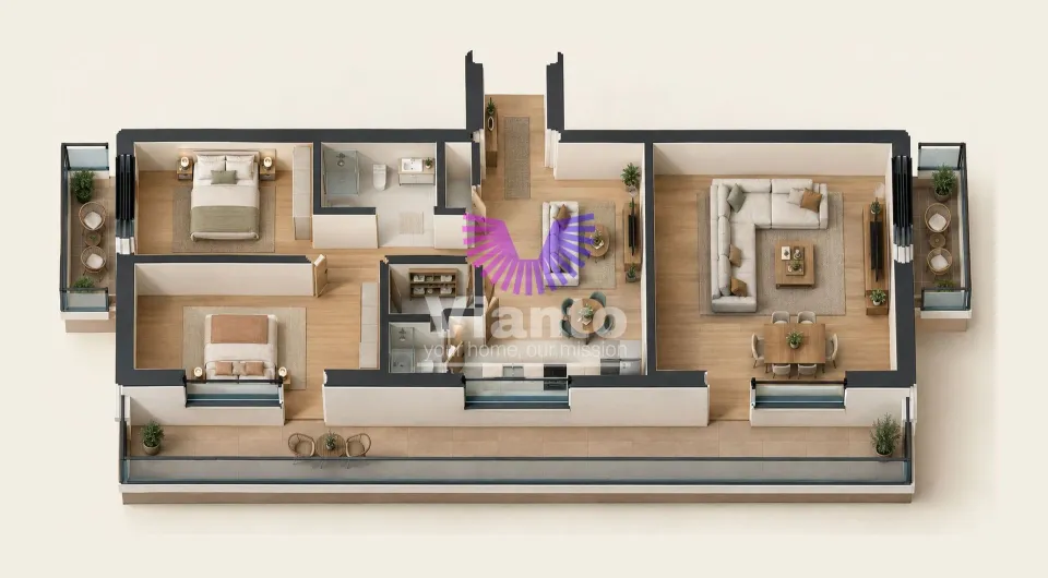Apartament premium 3 camere 93mp | Zona Rahovei | Terasa + 2 balcoane