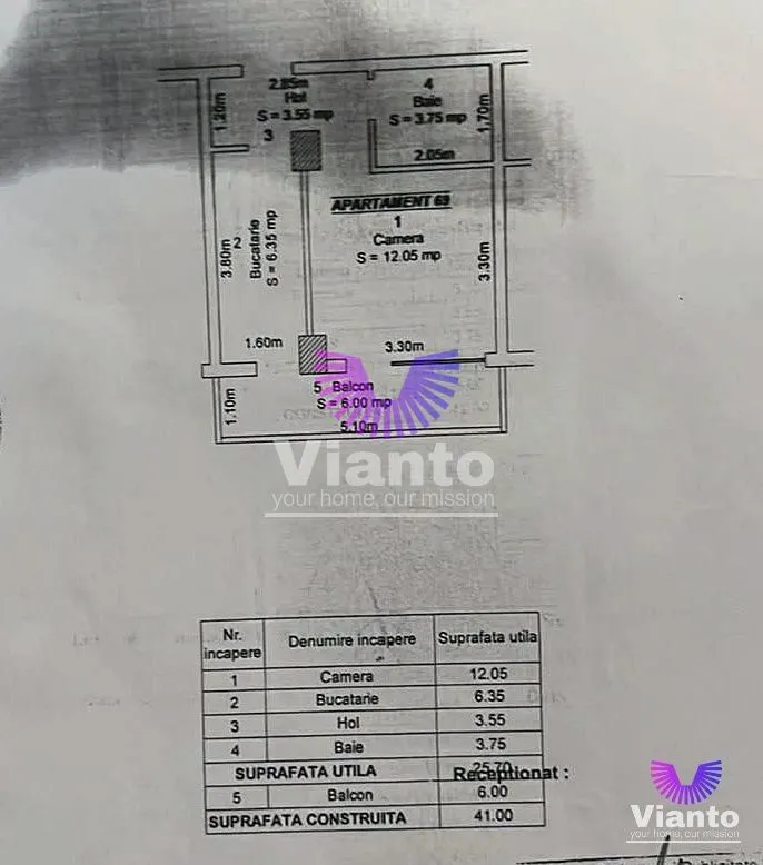 Einzimmerwohnung mit getrennten Zimmern und Balkon 32 m² - BLD MIHAI VITEAZU