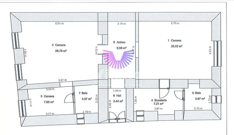 3-room apartment 91 sqm | 2 residential units Ultracentral | Business opportunity